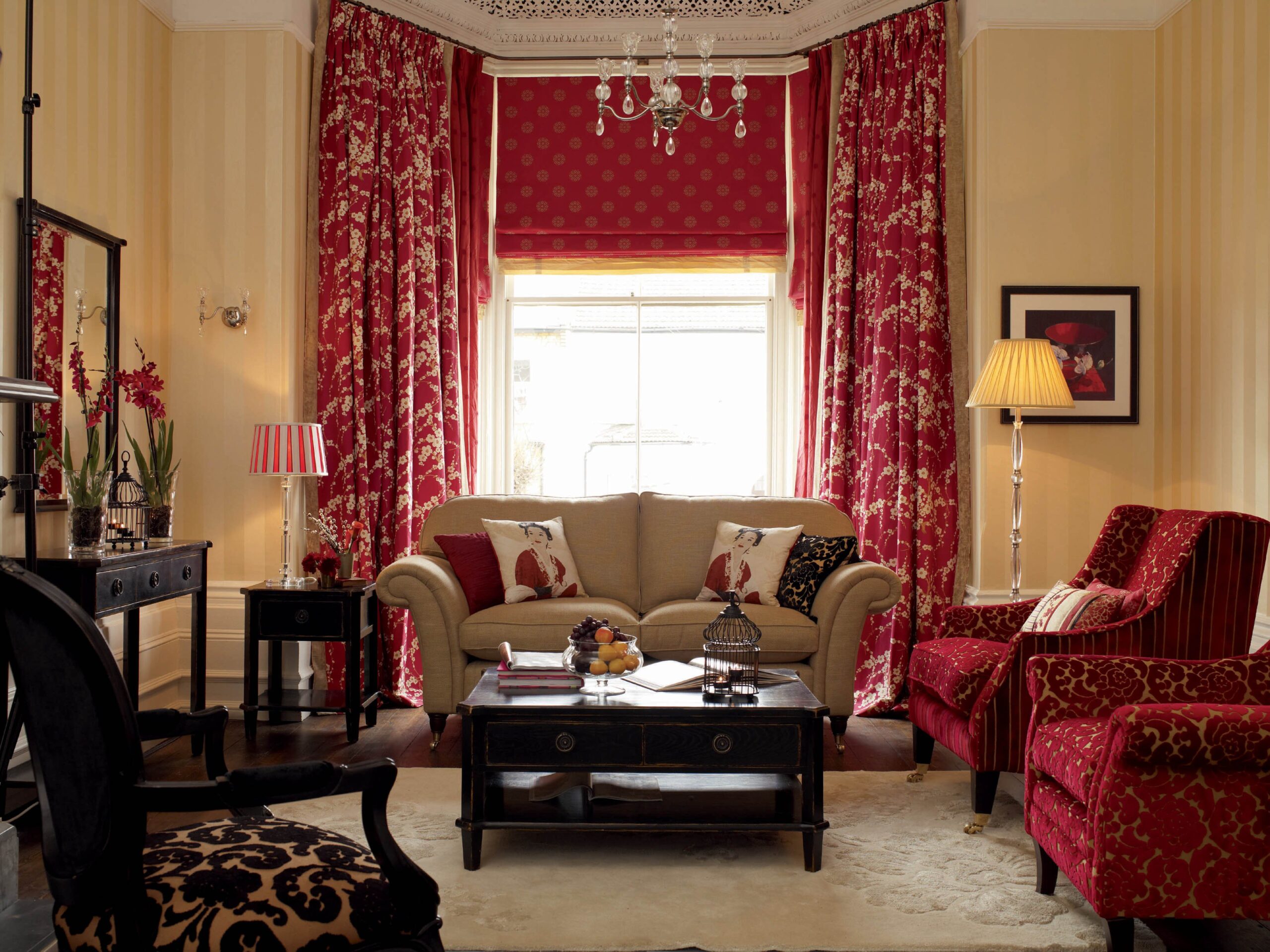 Red Textile Decor for PVC Windows Red Textile Decor for PVC Windows