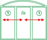 شباك 3 درفة جرار + دوران