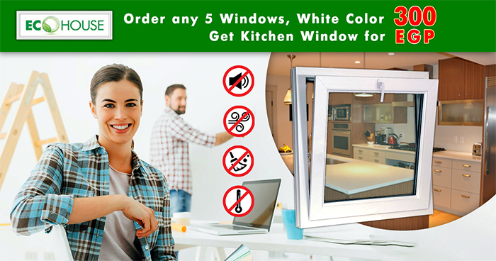 NOVEMBER offer from ECO HOUSE: in November 2020, When ordering white PVC windows any configuration in November 2020, for every 5 windows ordered windows get  ONE kitchen window for 300 pounds!