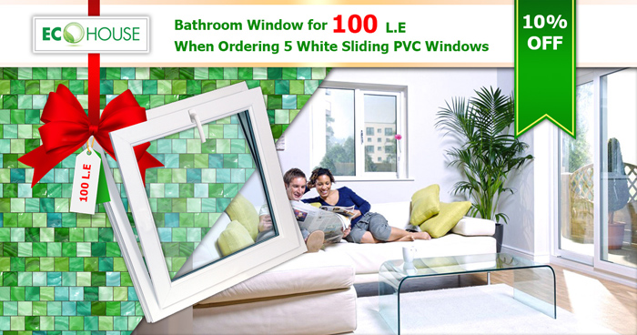 NOVEMBER offer from ECO HOUSE: in November 2019, when ordering WHITE sliding PVC windows, for every 5 windows of the order - ONE bathroom window for the price of 100 pounds. If you pay on the day of the order, get additional 10% DISCOUNT!
