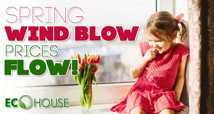 Spring Wind Blow, Prices Flow! Happy Sham El Nessim! Only 6 days 20% discount for all PVC windows designs from Eco House. Order and pay from 25 till 30 of April 2019.